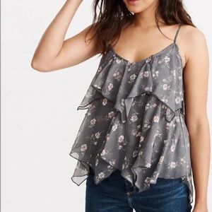 Abercrombie & Fitch layered gray floral shirt S